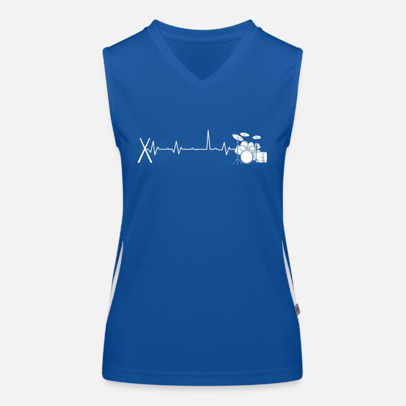 Drummer Hearbeat Drumsticks & Drums Idée cadeau Débardeur respirant contrasté Femme