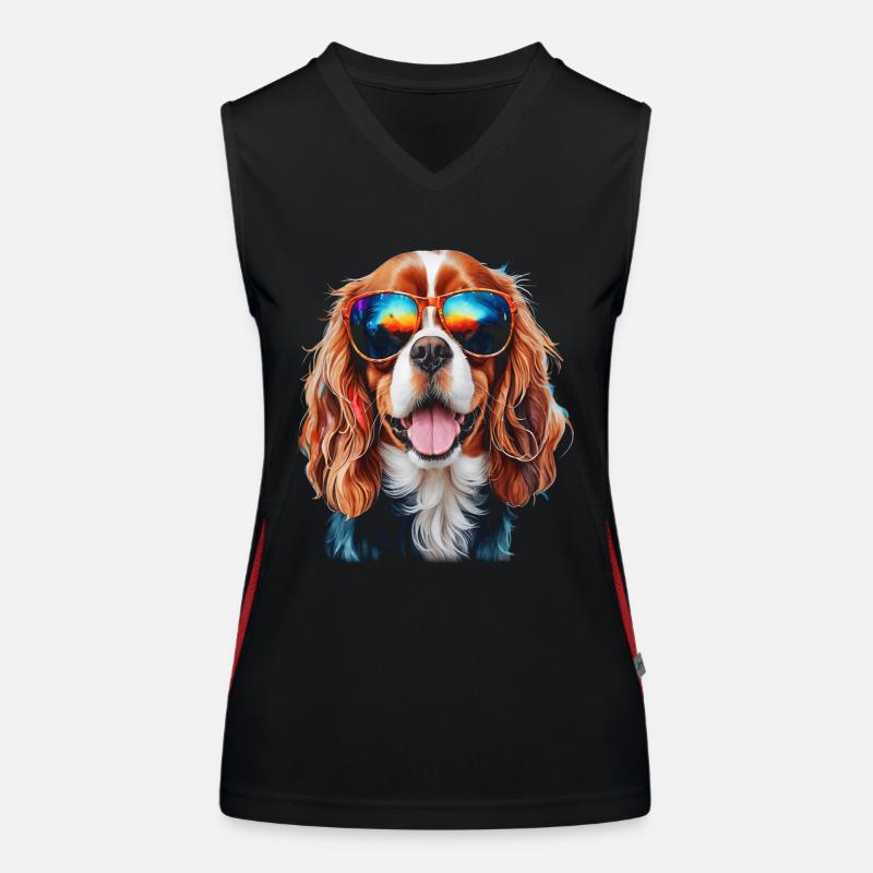 Lunettes de soleil Cavalier King Charles Spaniel Chien Débardeur respirant contrasté Femme