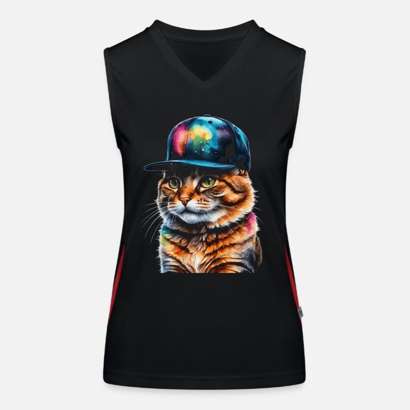Chat Snapback Cap Coloré Drôle Animal Design Imprimer Débardeur respirant contrasté Femme
