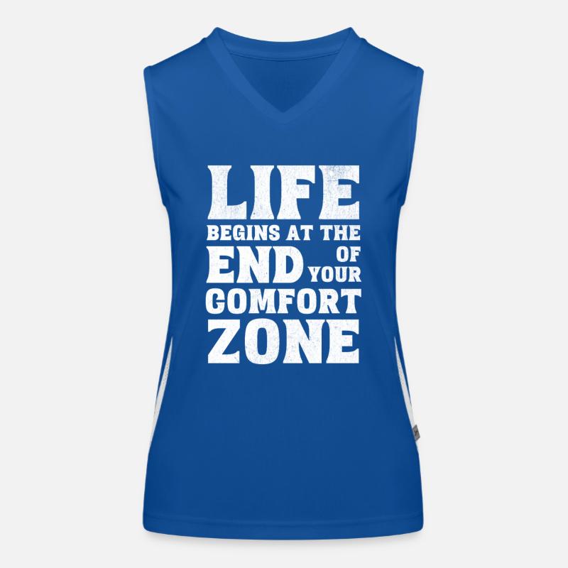 Comfort Zone Statement Motivation Life Women's Functional Contrast Tank Top