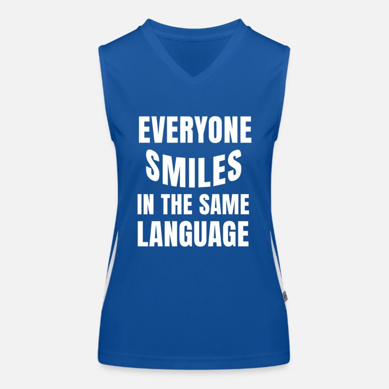 Smiling connects statement humanity Women's Functional Contrast Tank Top