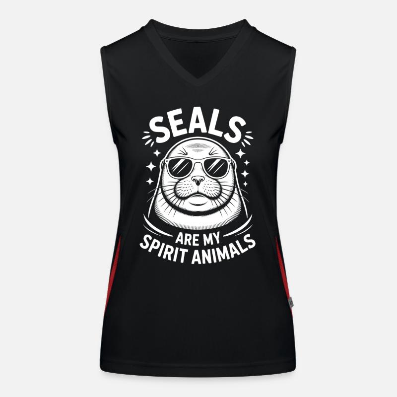 Robben Spruch Seehund Lustiges Robben Geschenk Funktionelles Kontrast-Tank Top für Frauen