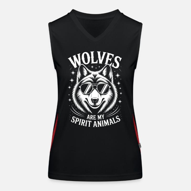 Wolf Spruch Wölfe Sprüche Lustiges Wolf Geschenk Funktionelles Kontrast-Tank Top für Frauen