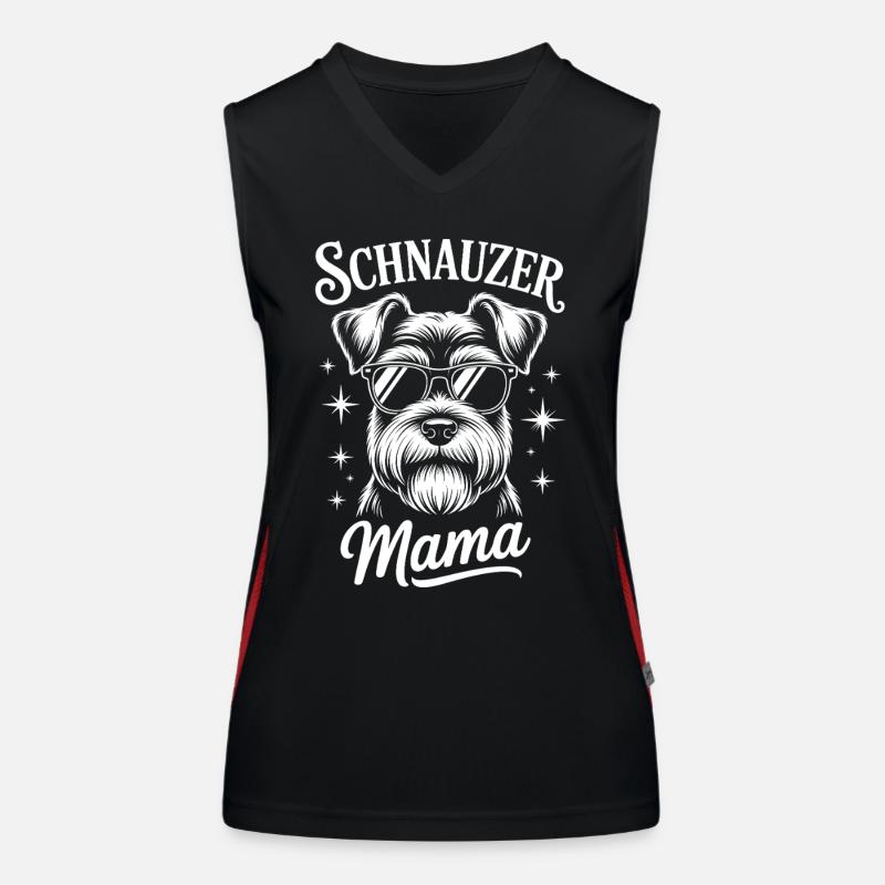 Schnauzer Saying Mom Funny Schnauzer Gift Women's Functional Contrast Tank Top