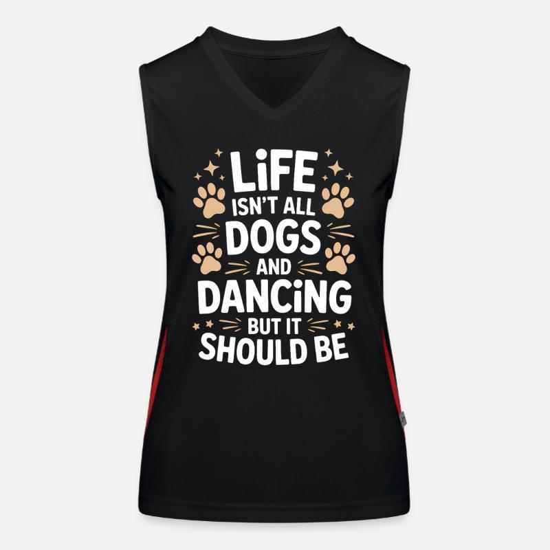 Dancing Saying Dog Dance Funny Dancing Gift Women's Functional Contrast Tank Top