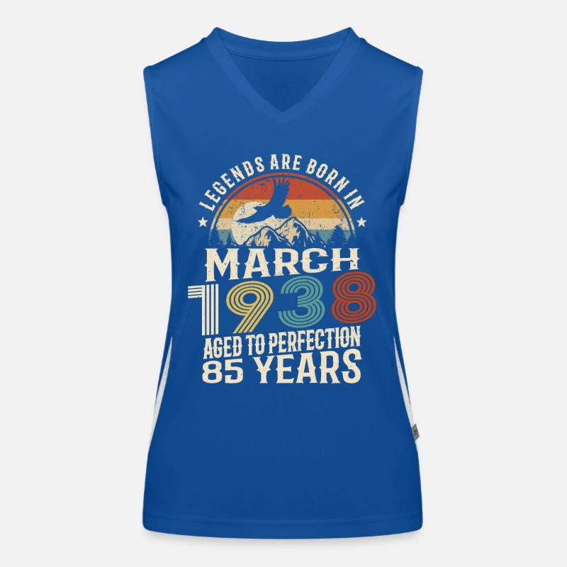 mars 1938 - 85 ans - 85ème anniversaire Débardeur respirant contrasté Femme