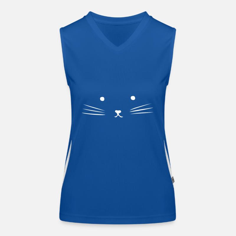 cat face Women's Functional Contrast Tank Top