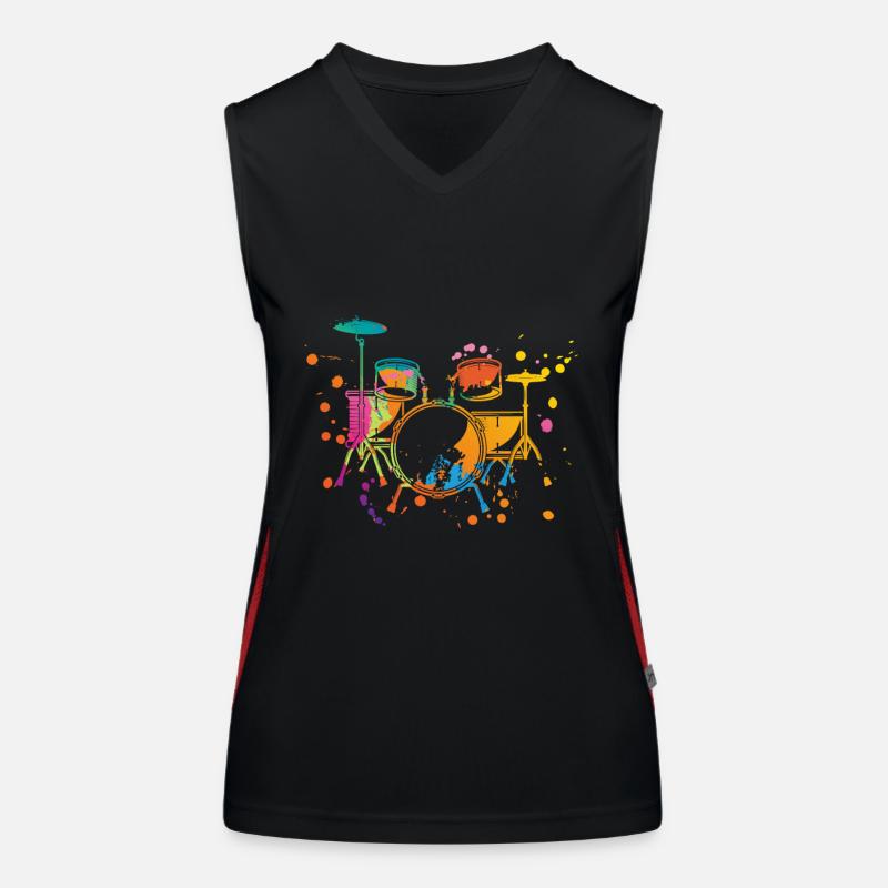 Schlagzeug Splash Funktionelles Kontrast-Tank Top für Frauen