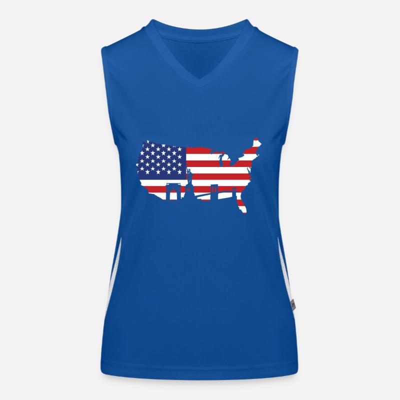 Drapeau usa Débardeur respirant contrasté Femme