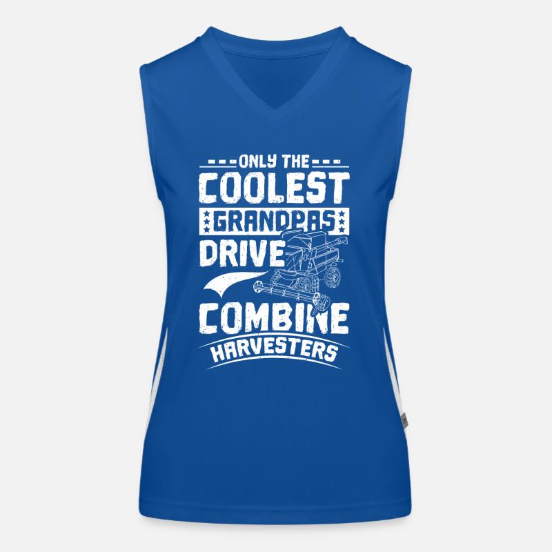 Combine Harvester Grandpa Women's Functional Contrast Tank Top