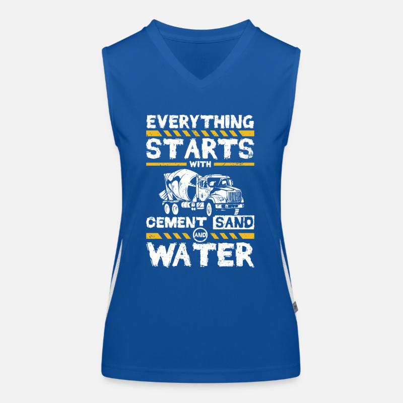 Everything starts with cement sand and water Women's Functional Contrast Tank Top