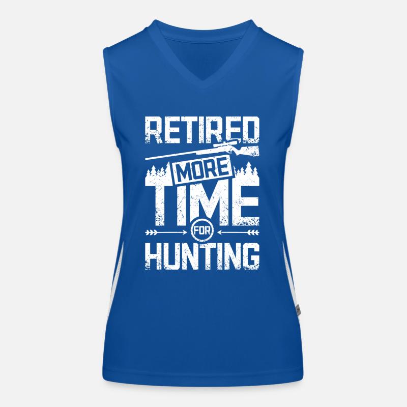 Retired more time for hunting Funktionelles Kontrast-Tank Top für Frauen