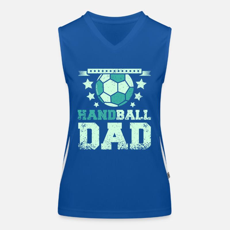 Fathers Day Father Daddy Handball Dad Funktionelles Kontrast-Tank Top für Frauen