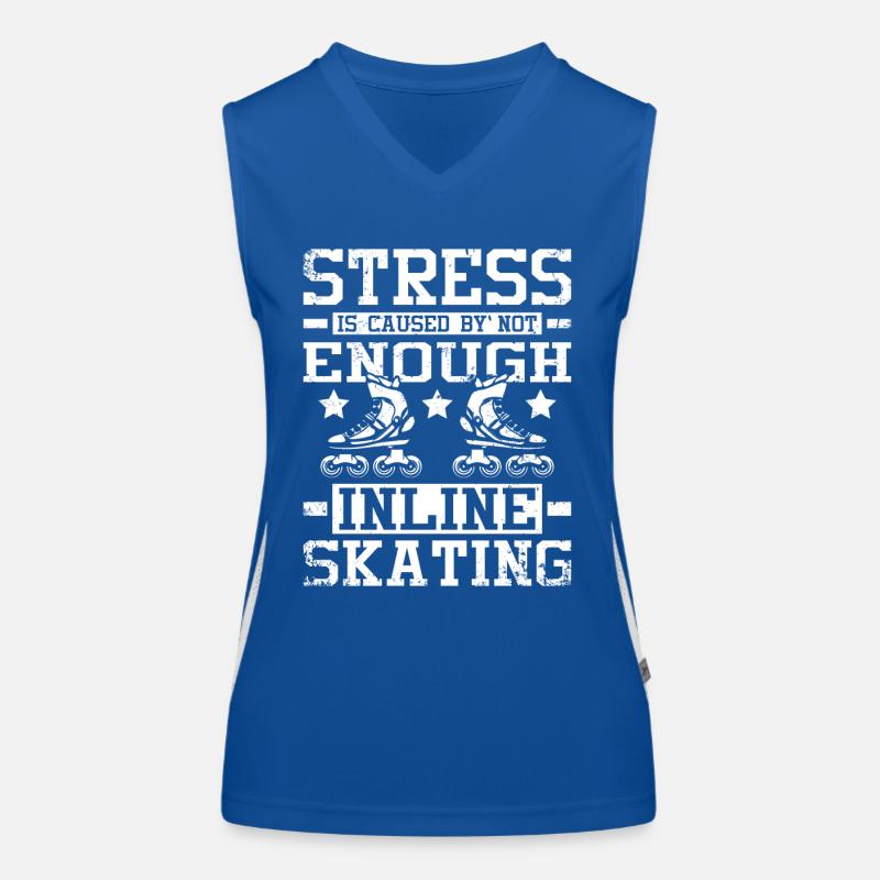 Stress is caused by not enough inline skating Funktionelles Kontrast-Tank Top für Frauen