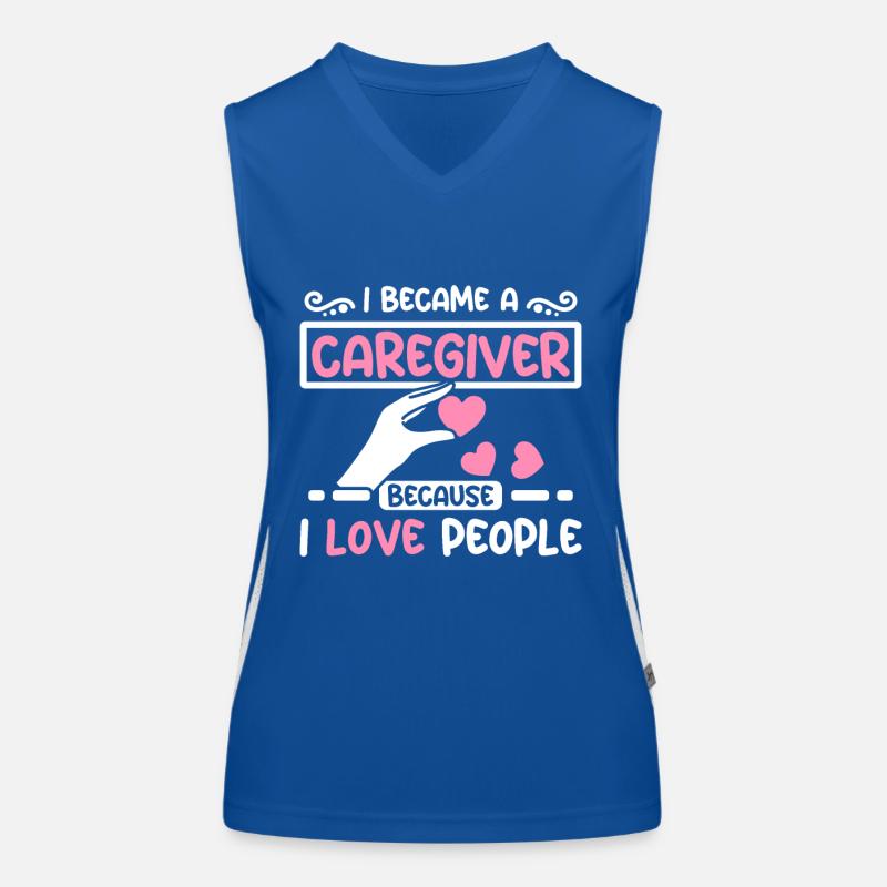 Ich bin Pfleger geworden, weil ich Menschen liebe Funktionelles Kontrast-Tank Top für Frauen