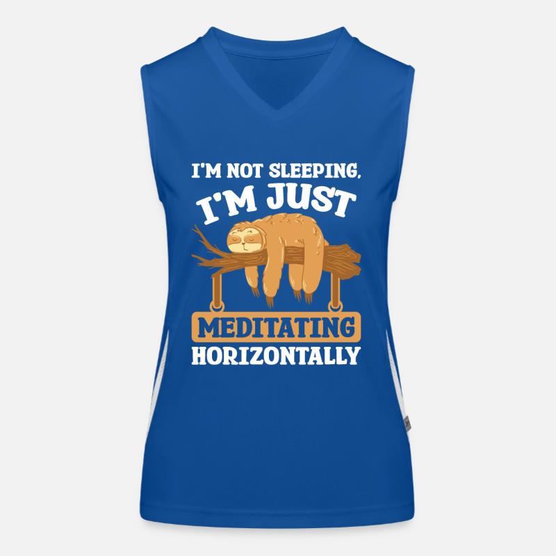 Sleeping Meditation horizontally Sloth Women's Functional Contrast Tank Top