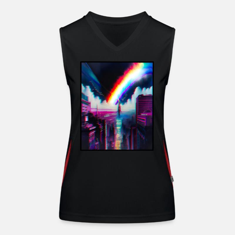 Rainbow City Skyline Art Débardeur respirant contrasté Femme