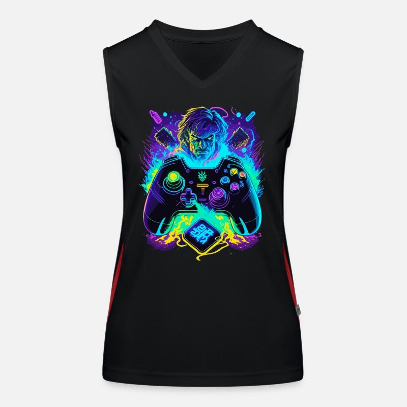 Neonfarben Graffiti Gamer Controller Funktionelles Kontrast-Tank Top für Frauen
