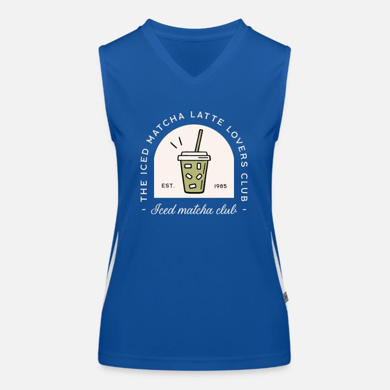 Iced Matcha Latte japanisches Getränk Humor Funktionelles Kontrast-Tank Top für Frauen