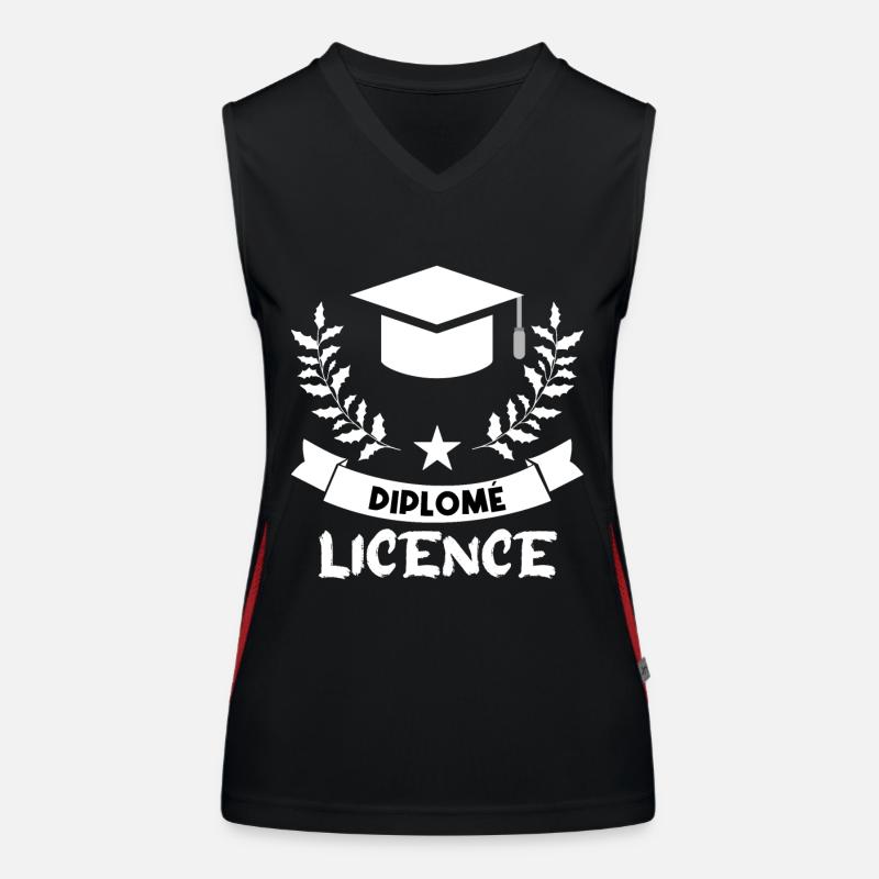 diplômé en licence. Débardeur respirant contrasté Femme