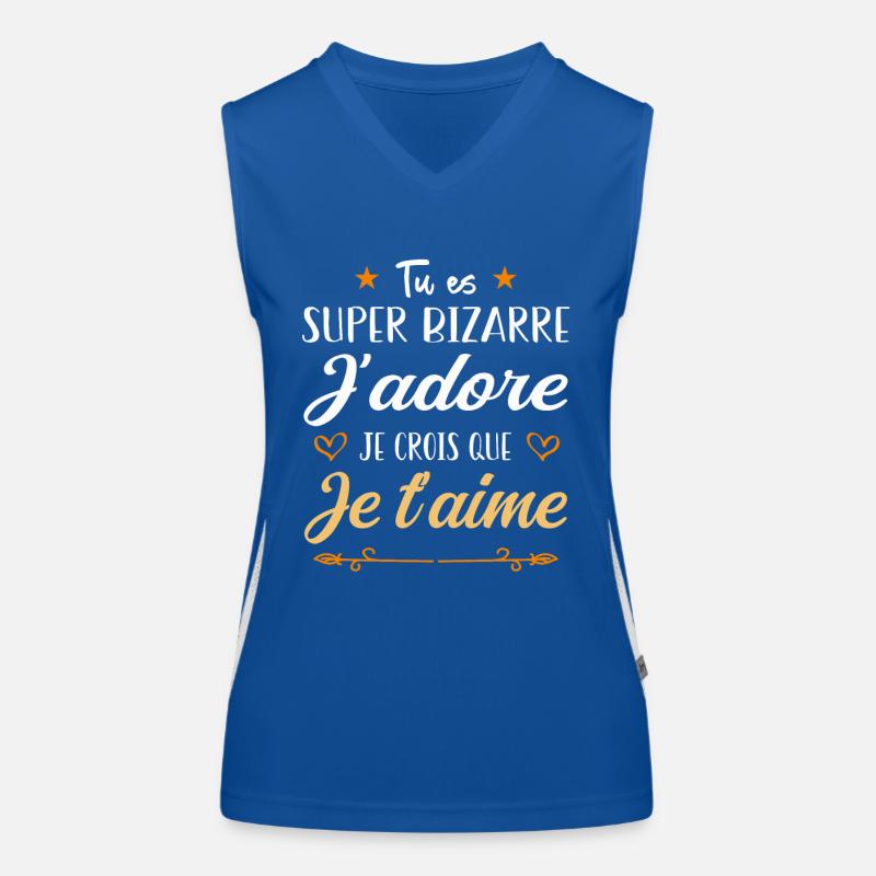 Tu es bizarre mais j'aime ça Débardeur respirant contrasté Femme