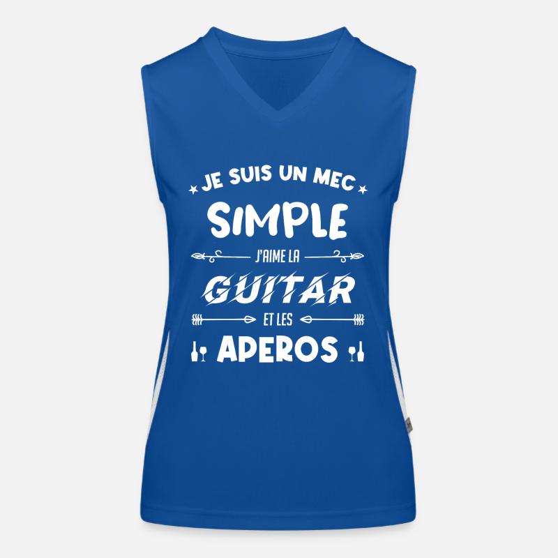 je suis un mec simple Guitariste Cadeau Débardeur respirant contrasté Femme