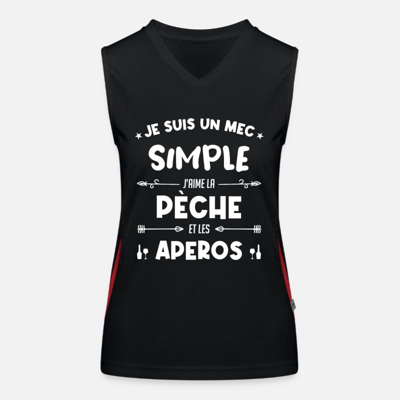 Pêche - un mec simple Débardeur respirant contrasté Femme