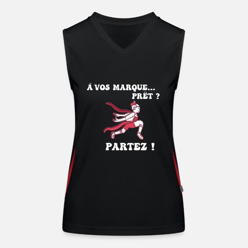 À vos marques.. Prêts? Partez! Débardeur respirant contrasté Femme