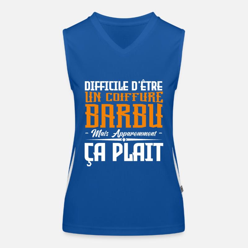 coiffure barbu, citations barbe, cadeau coiffure Débardeur respirant contrasté Femme