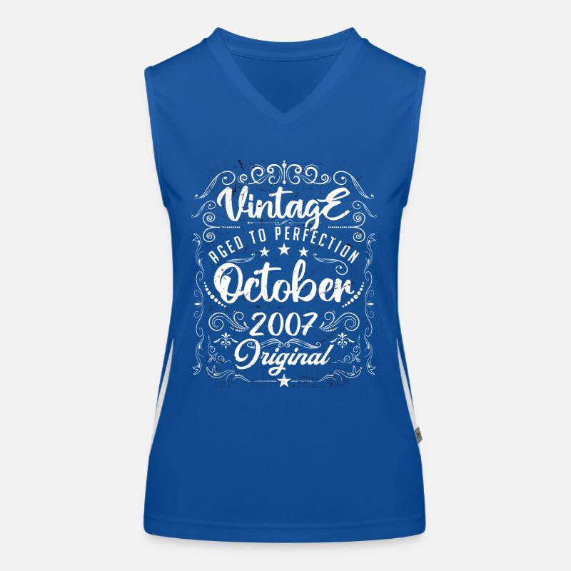 Vintage BORN IN OCTOBER 2007. Women's Functional Contrast Tank Top