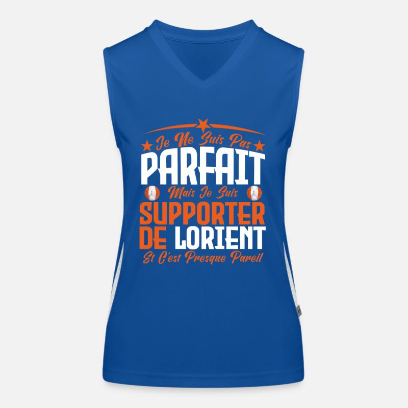 je ne suis pas parfait, supporteur de Lorient. Débardeur respirant contrasté Femme