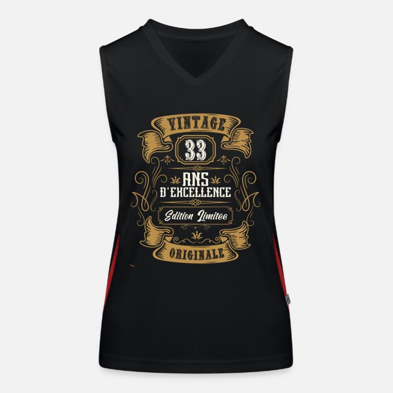 vintage 33 years, Birthday gift idea. Women's Functional Contrast Tank Top