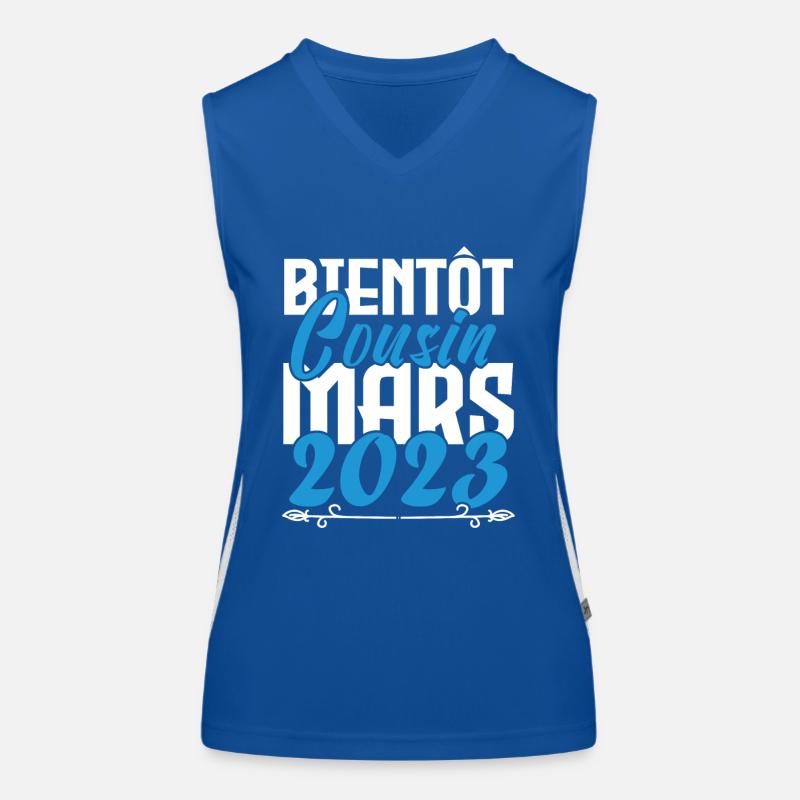 Cadeau Annonce grossesse bientôt Cousin Mars 2023. Débardeur respirant contrasté Femme