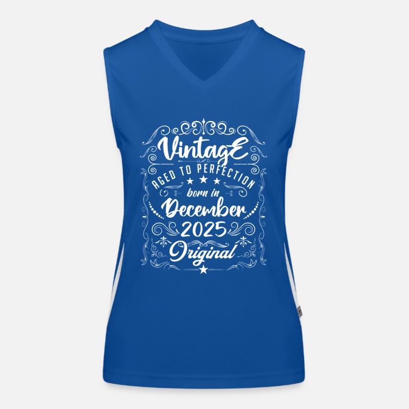 Vintage BORN IN DECEMBER 2025- anniversary gift. Women's Functional Contrast Tank Top