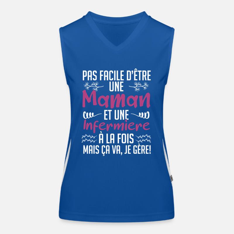 pas facile d'être une maman et une Infermière. Débardeur respirant contrasté Femme