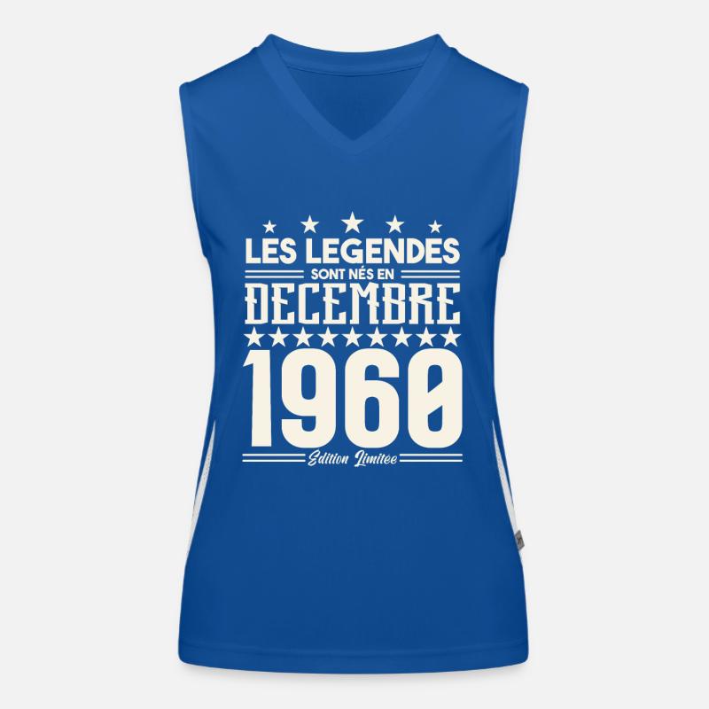 Les Légendes Sont Nés En Décembre 1960, Cadeau. Débardeur respirant contrasté Femme