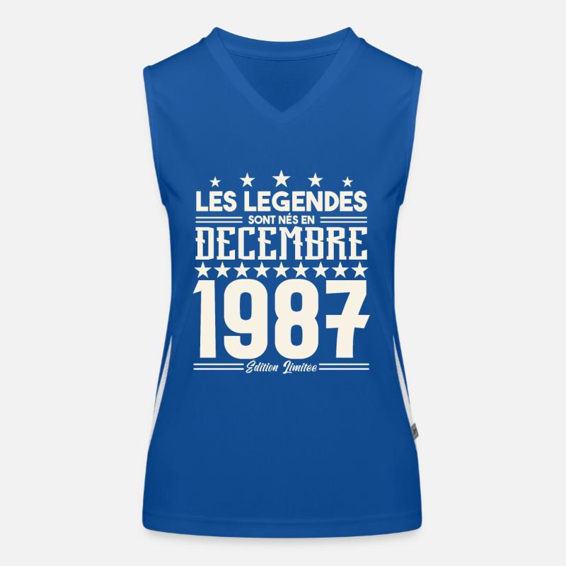 Les Légendes Sont Nés En Décembre 1987, Cadeau. Débardeur respirant contrasté Femme