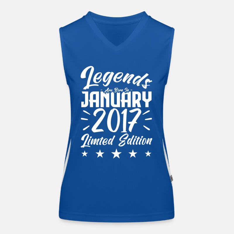 Geboren im Januar 2017. Geburtstagsgeschenk. Funktionelles Kontrast-Tank Top für Frauen