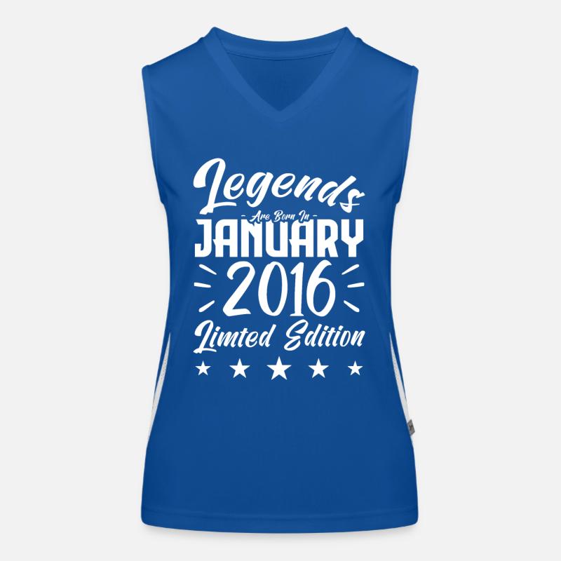 Geboren im Januar 2016. Geburtstagsgeschenk. Funktionelles Kontrast-Tank Top für Frauen