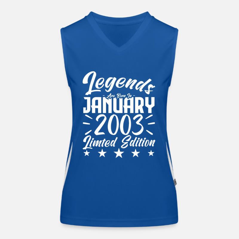 Naissance En Janvier 2003. Cadeau d'anniversaire. Débardeur respirant contrasté Femme