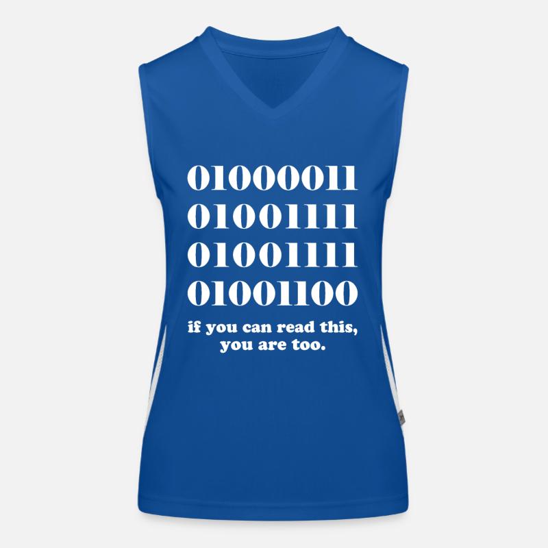Cadeau développeurs de code binaire informatique Débardeur respirant contrasté Femme