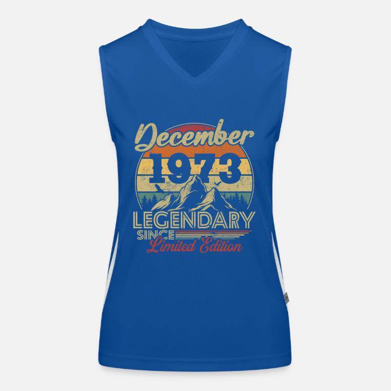 Vintage Retro Dezember 1973 Geburtstagsgeschenk Funktionelles Kontrast-Tank Top für Frauen