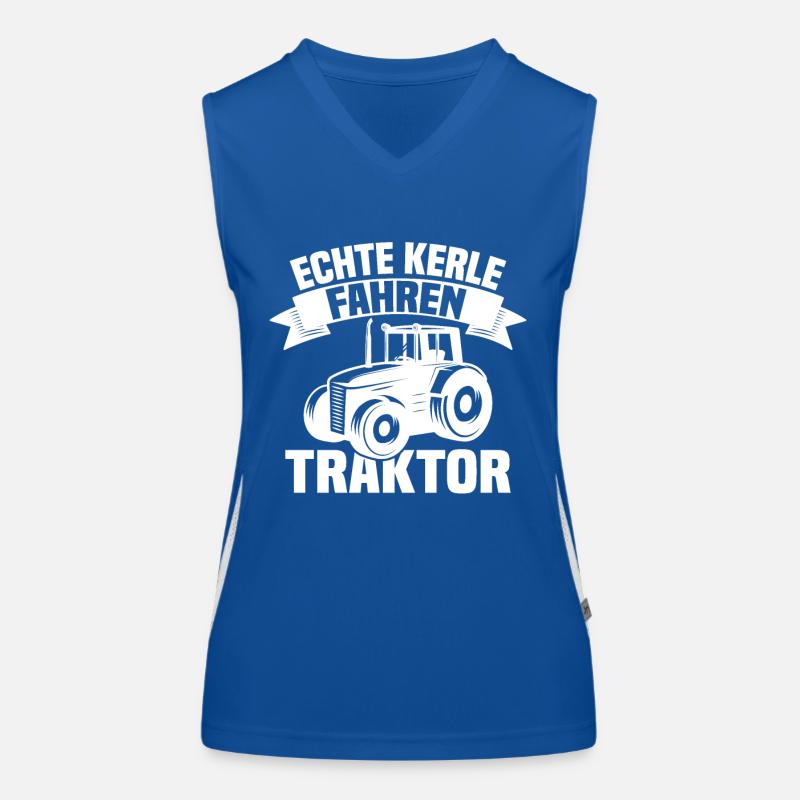 Echte Kerle fahren Traktor Funktionelles Kontrast-Tank Top für Frauen