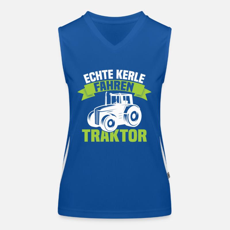 Echte Kerle fahren Traktor Funktionelles Kontrast-Tank Top für Frauen