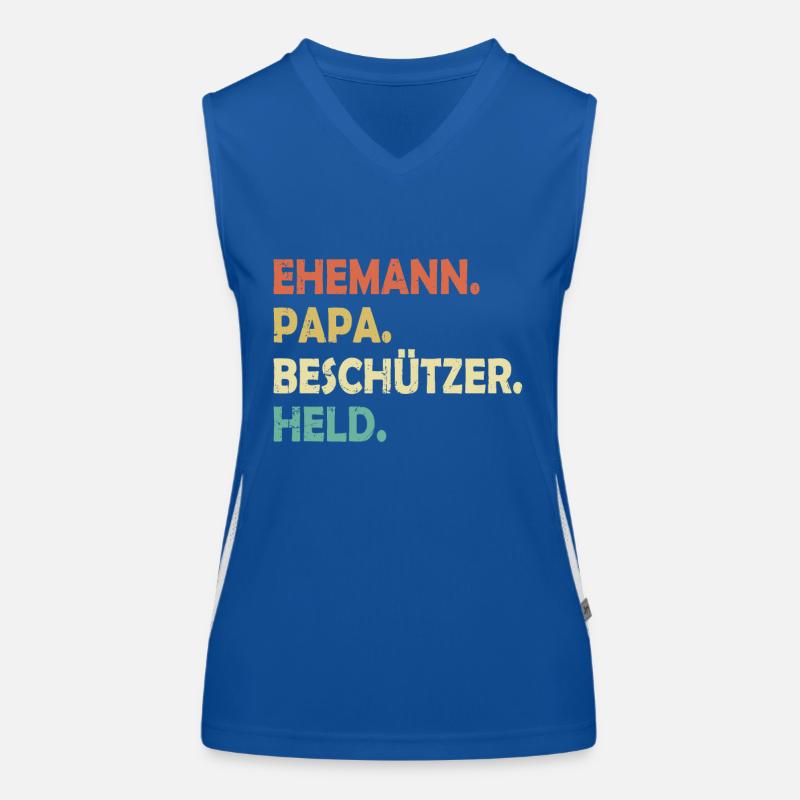 Ehemann Papa Beschützer Held Funktionelles Kontrast-Tank Top für Frauen