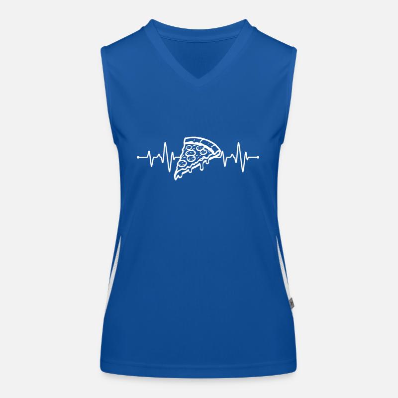 Pizza Herzschlag Funktionelles Kontrast-Tank Top für Frauen