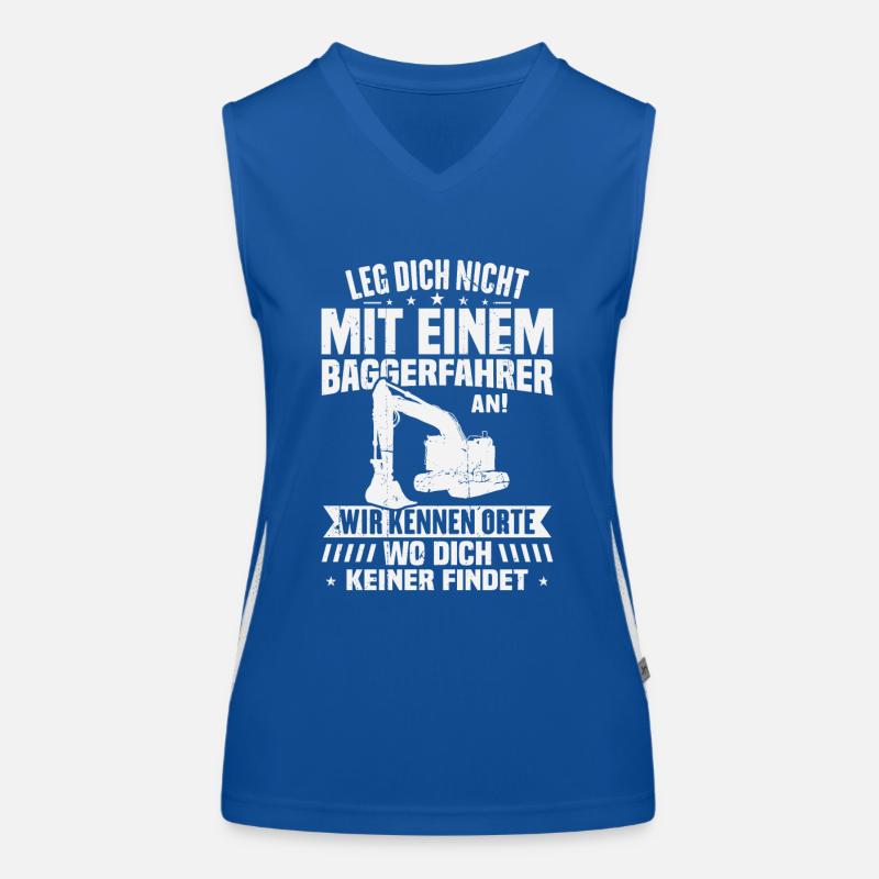 Leg dich nicht mit einem baggerfahrer Funktionelles Kontrast-Tank Top für Frauen
