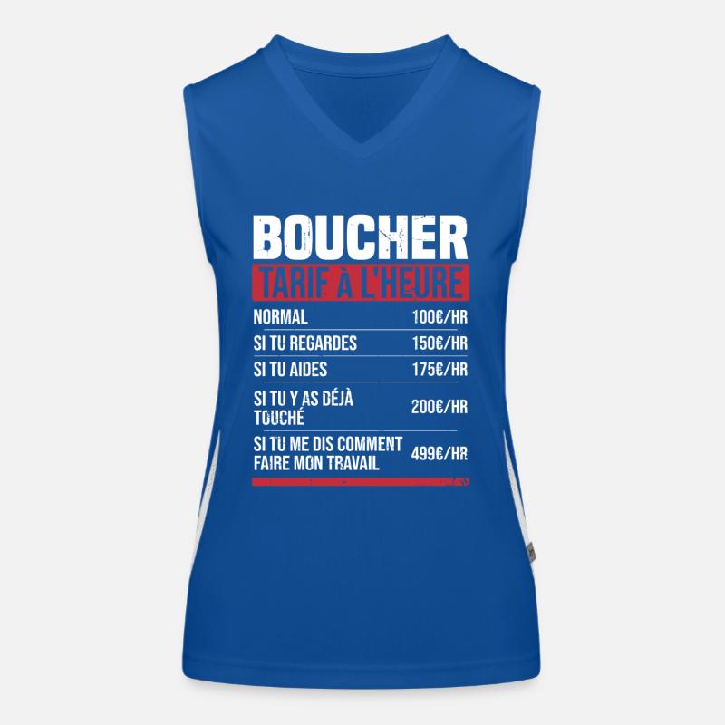 Boucher tarif à l'heure idée cadeau humour Débardeur respirant contrasté Femme