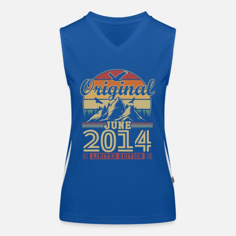 Original Juni 2014 Vintage Geburtstagsgeschenk Funktionelles Kontrast-Tank Top für Frauen