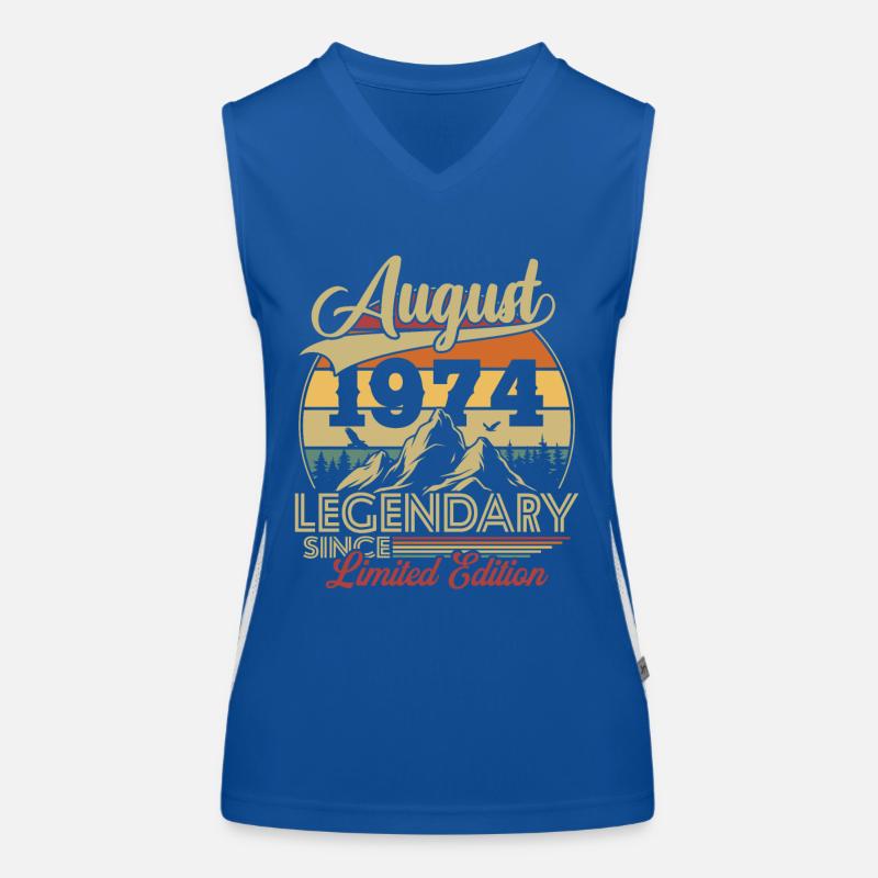 Vintage Retro August 1974 Geburtstagsgeschenk Funktionelles Kontrast-Tank Top für Frauen